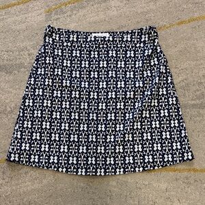 Margaret M Navy and White Patterned Pull On A-Line Skirt Size M
